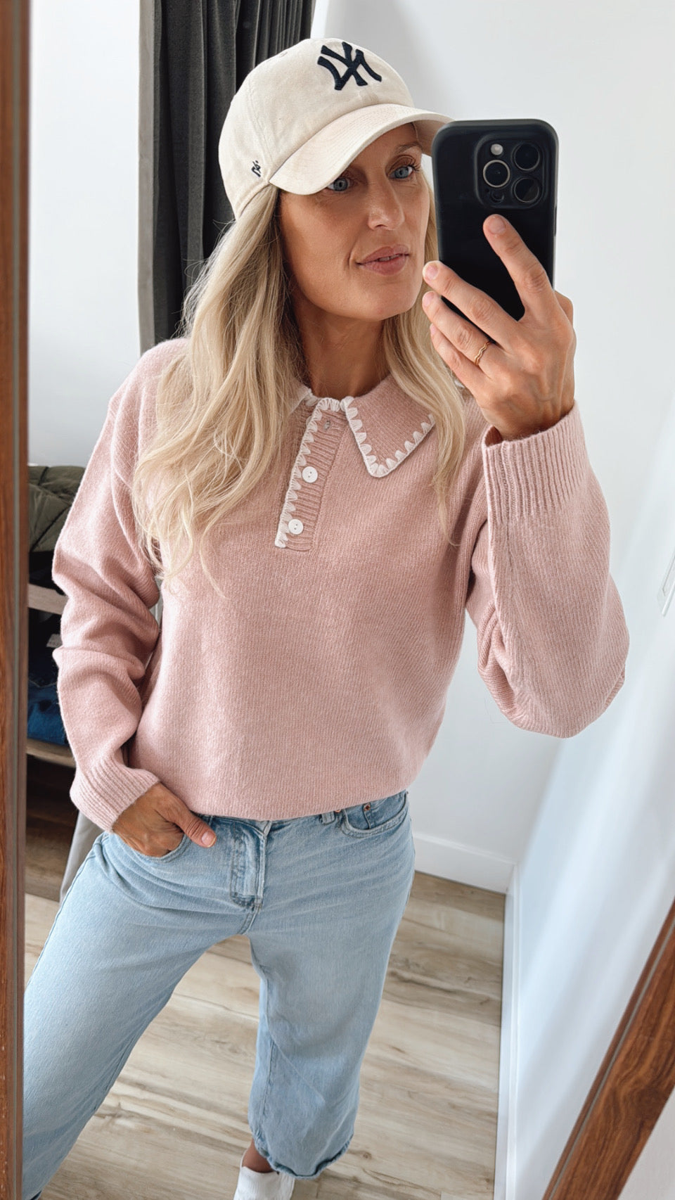Embroidered Polo Sweater