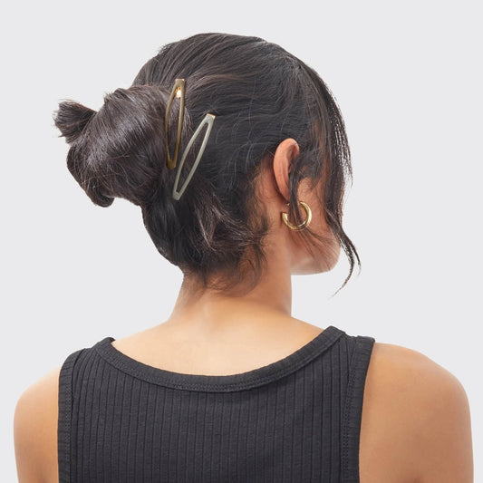 |  Enamel Elongated Snap Clips 4pc - Eucalyptus ( Ships For Free )