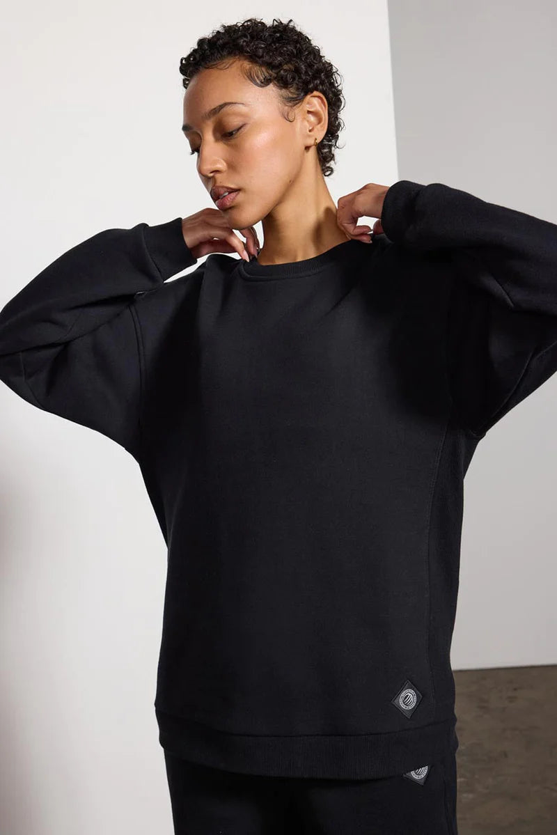 | Black Comfort Women’s Relaxed Crew Neck Sweatshirt