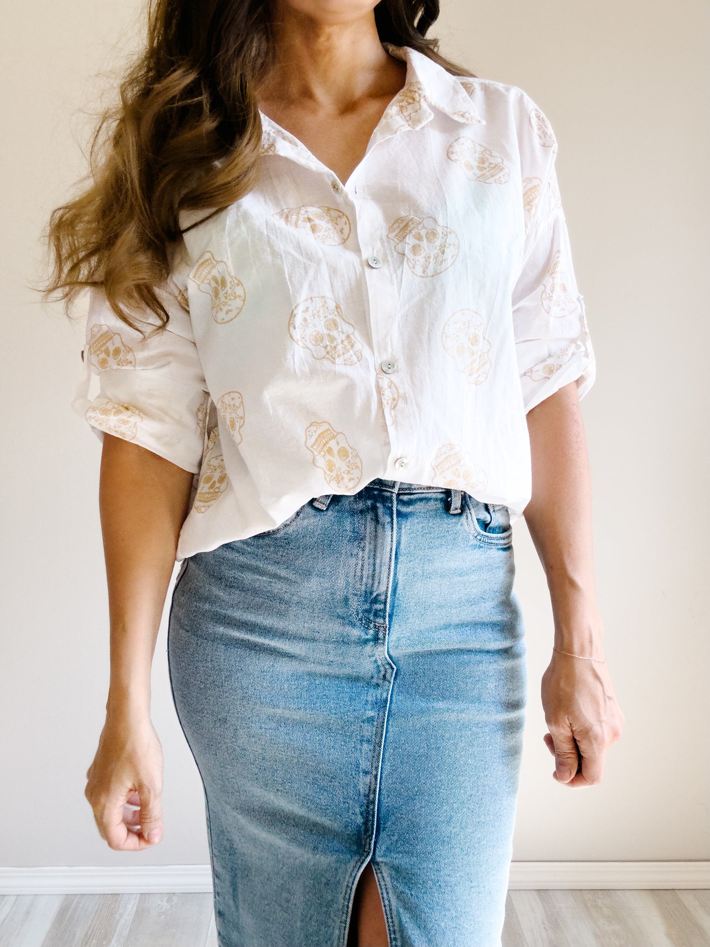 | Skull Face Button Down Shirt