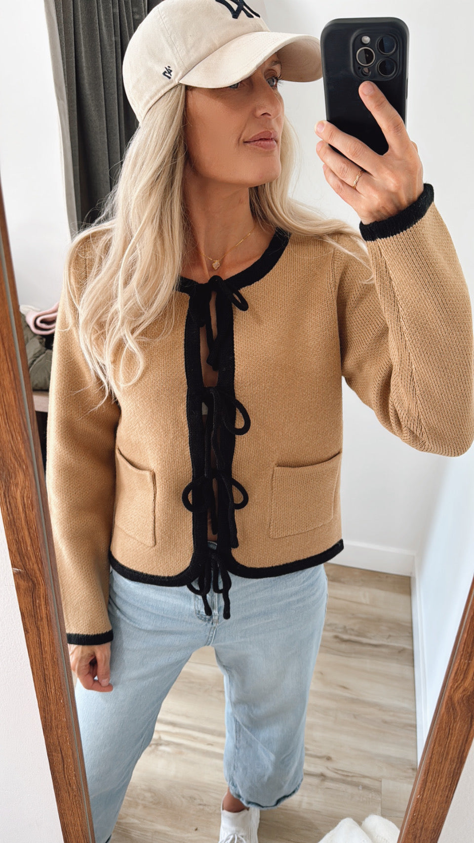 Front Tie Sweater Cardigan