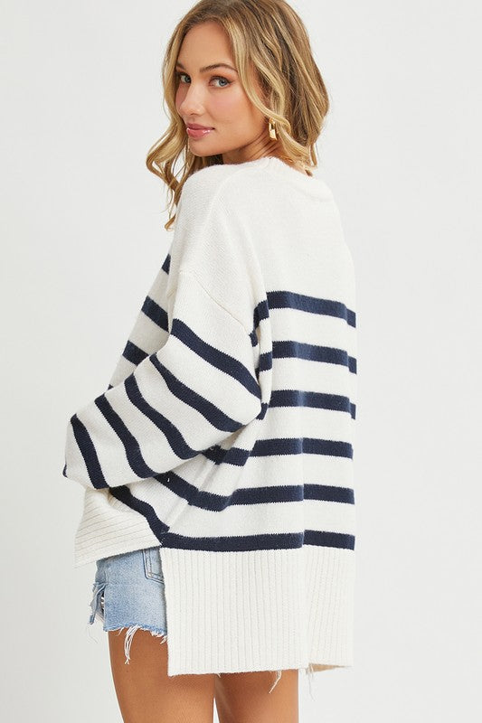 Navy Striped Sweater