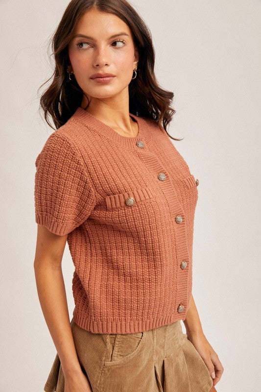 Terracotta Short Sleeve Sweater