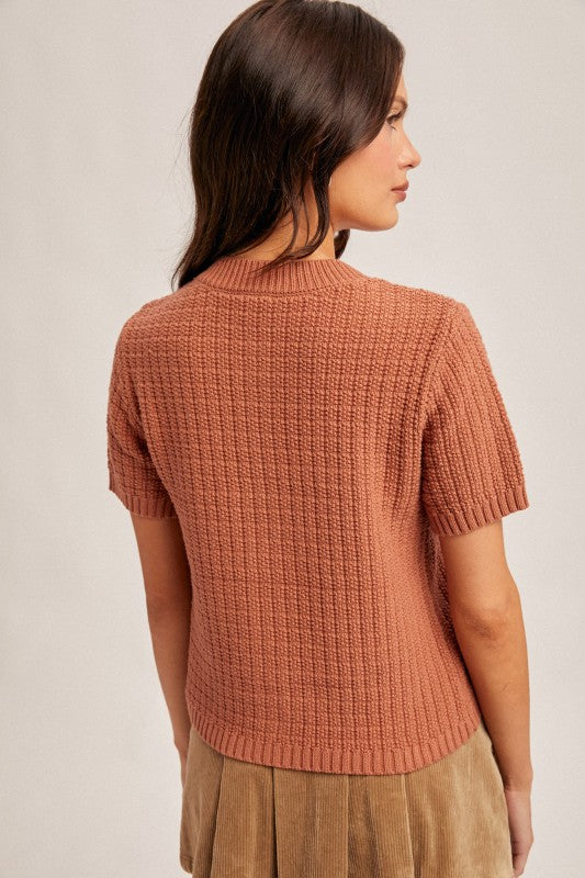 Terracotta Short Sleeve Sweater