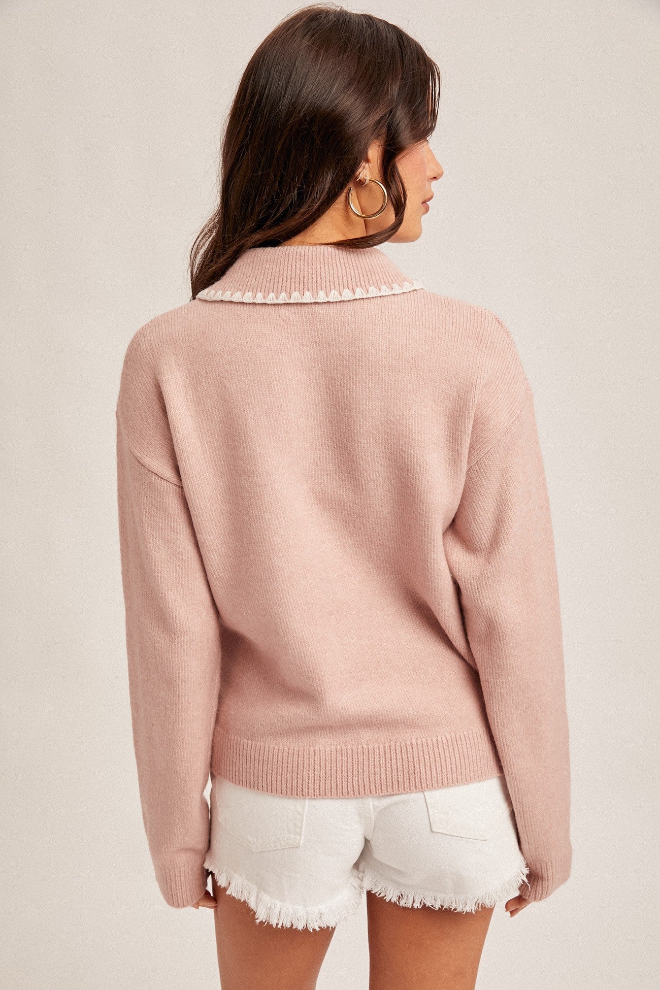 Embroidered Polo Sweater