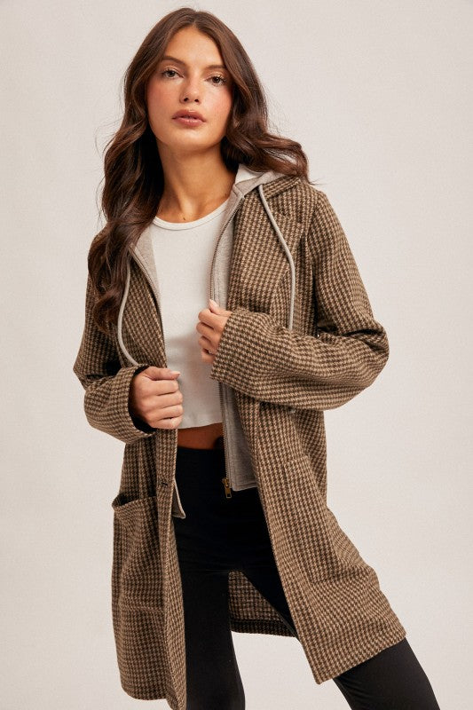 Darker Brown Hoodie  Coat