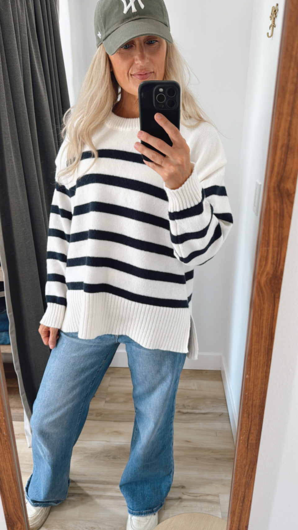 " Navy Striped Sweater