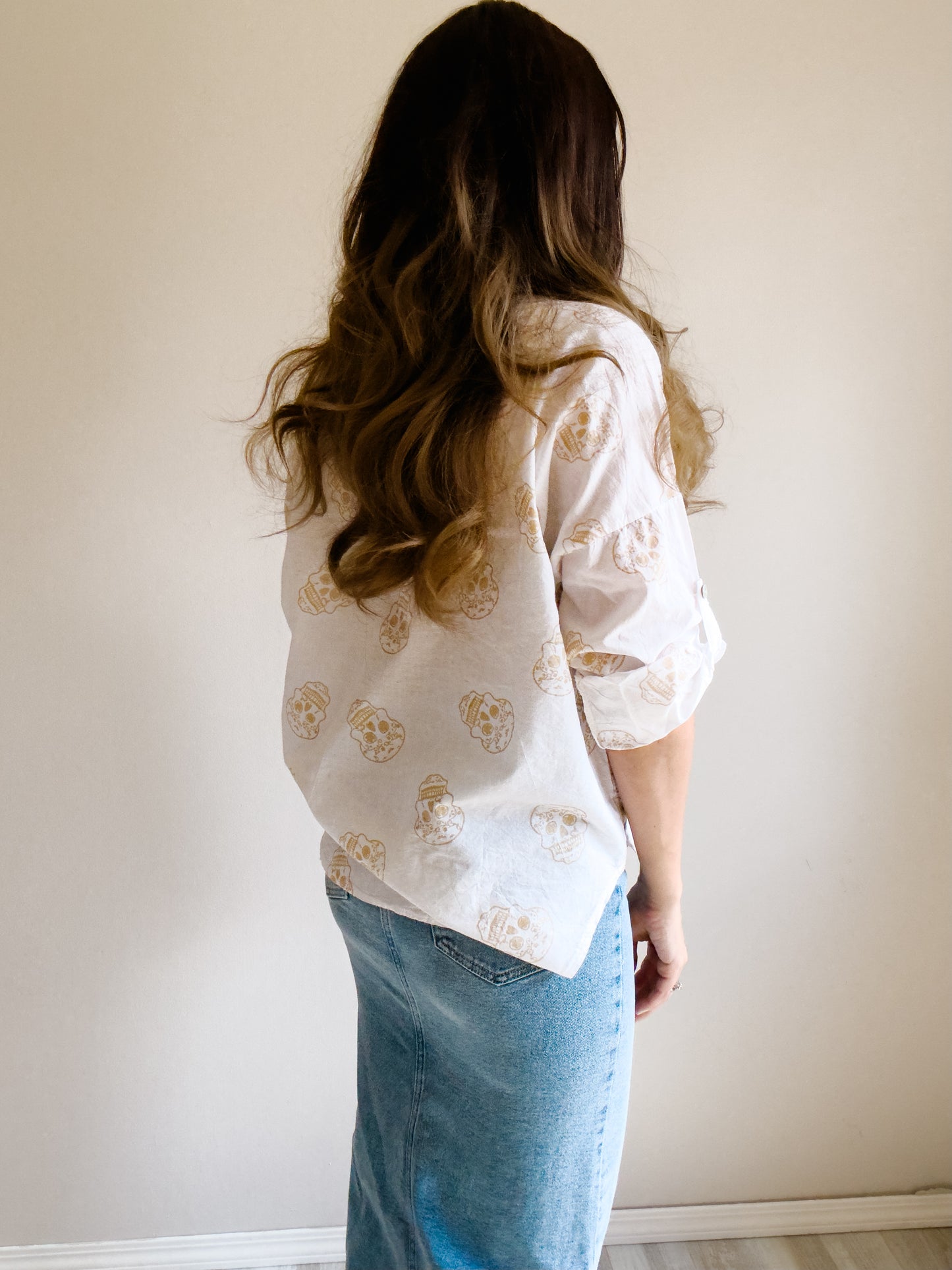 | Skull Face Button Down Shirt