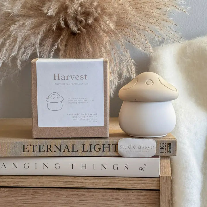 Mushroom Soy Candle Harvest Honeysuckle Pear
