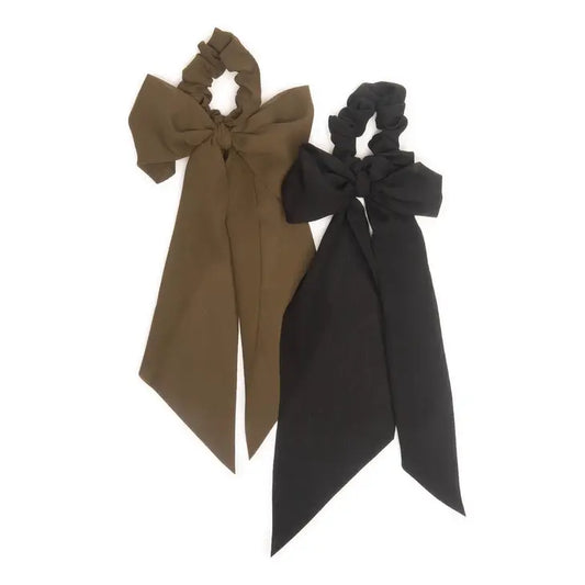 | Crepe Scarf Scrunchie 2pc Set - Moss