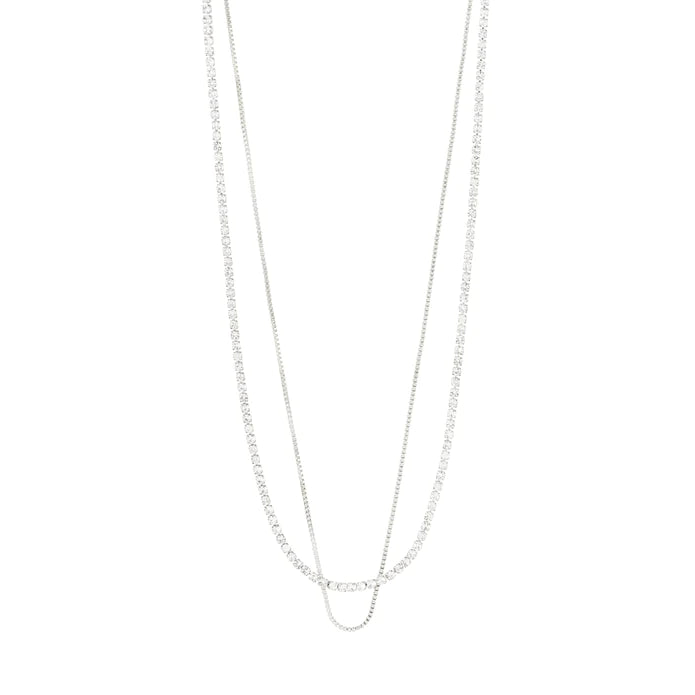 * MILLE Silver Plated 2-IN-1 CRYSTAL Necklace