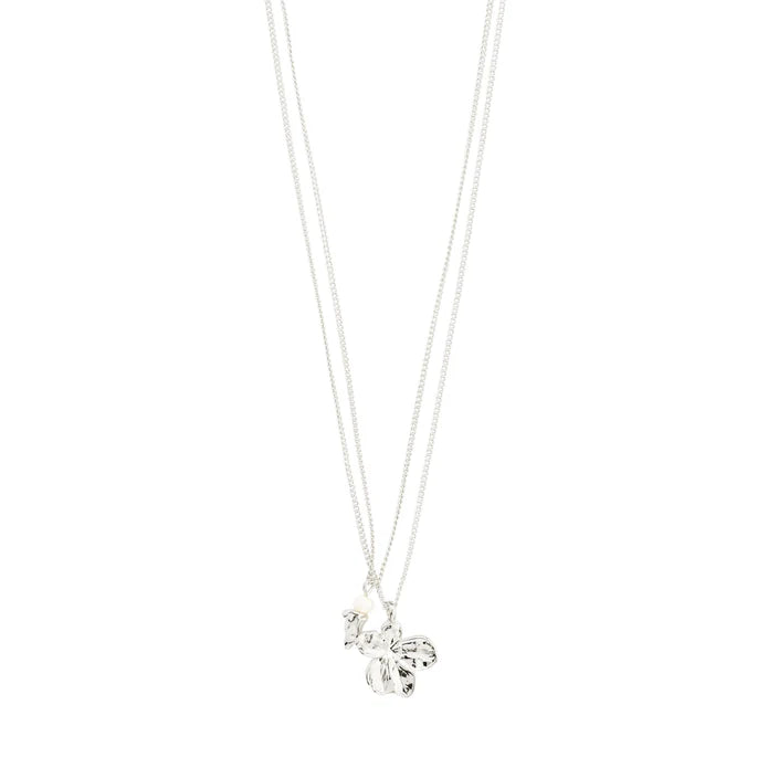 " ZHURI Necklace 2-in-1 Set Silver-Plated