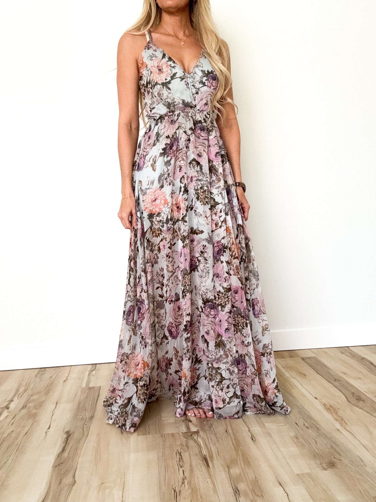 Dusty Floral Maxi Dress