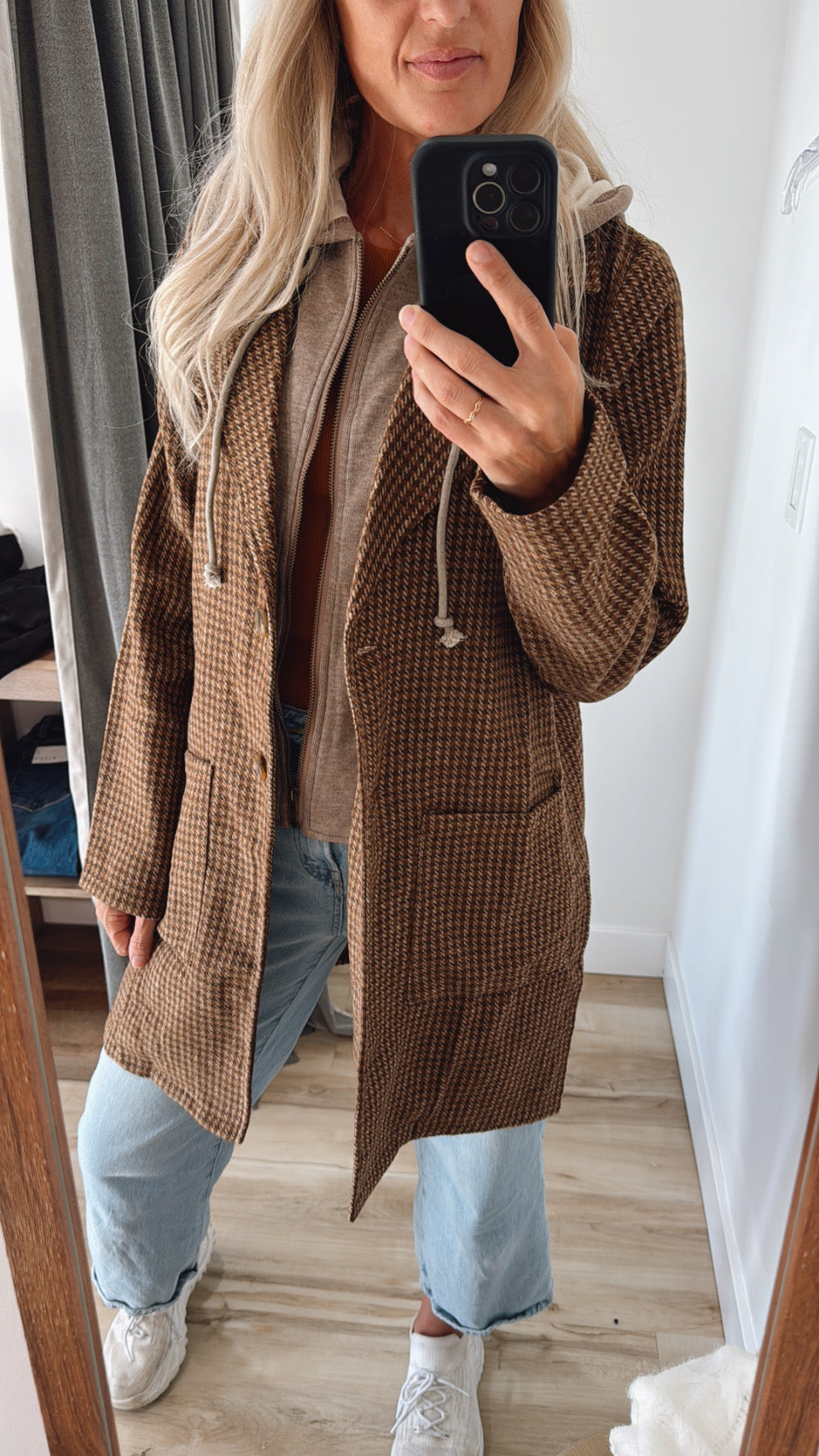 Detachable Hoodie Two-fer Coat