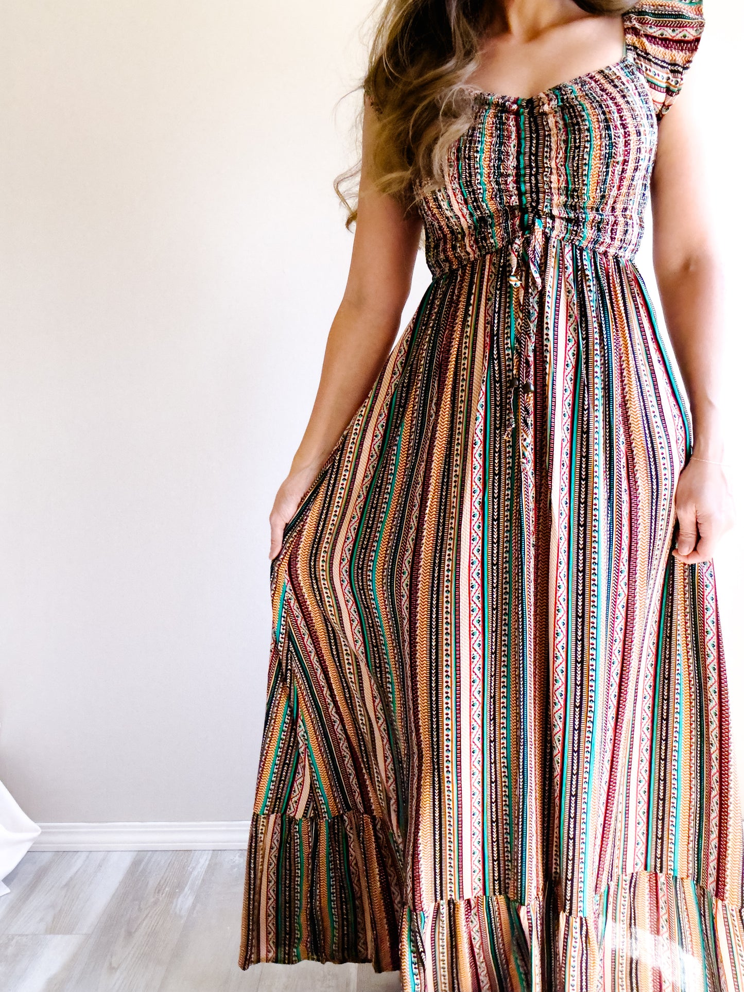 | Off The Shoulder Maxi Dress