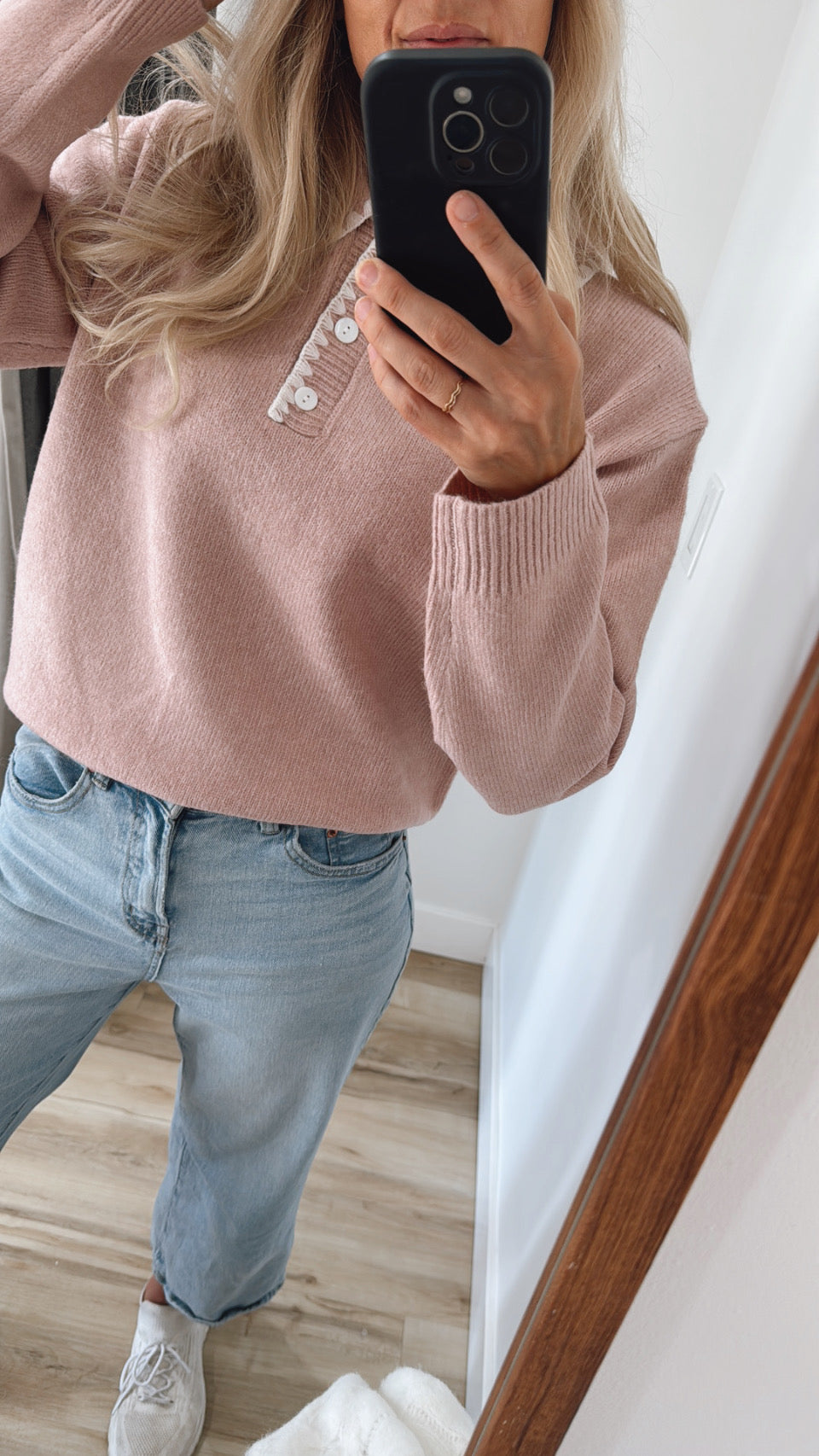 Embroidered Polo Sweater
