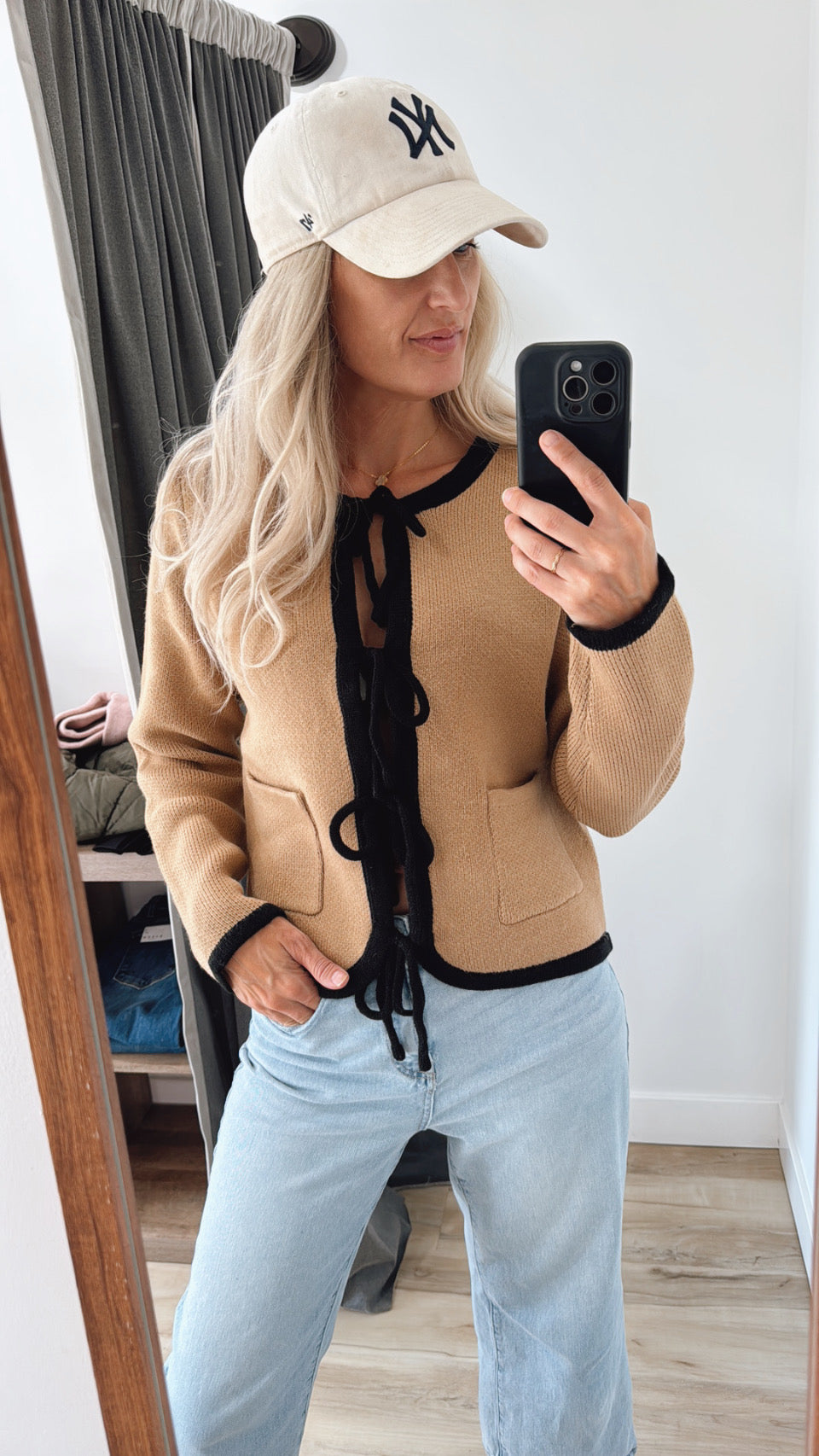 Front Tie Sweater Cardigan