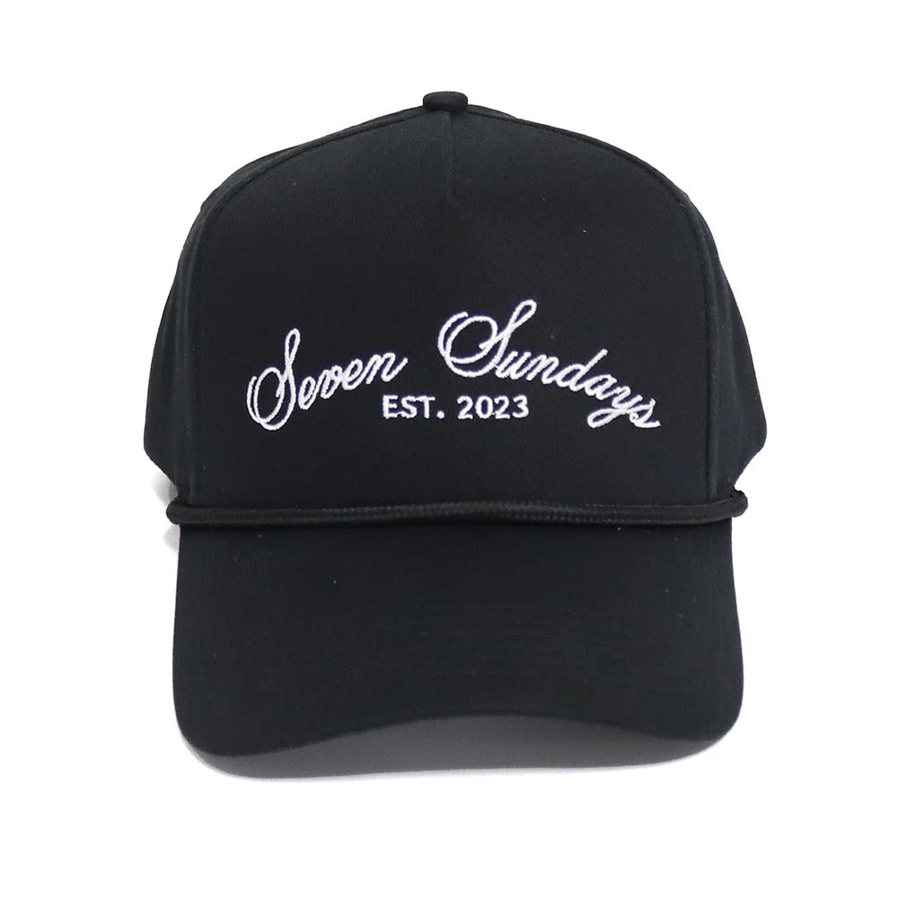 Seven Sundays - Trucker Black/White Rope Hat