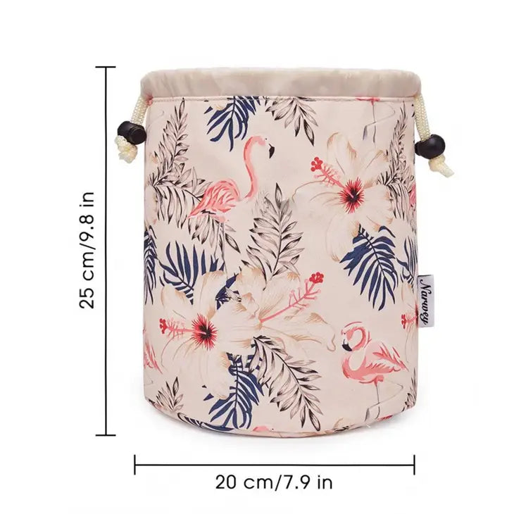 Flamingo Drawstring Cosmetic Bag For Travel