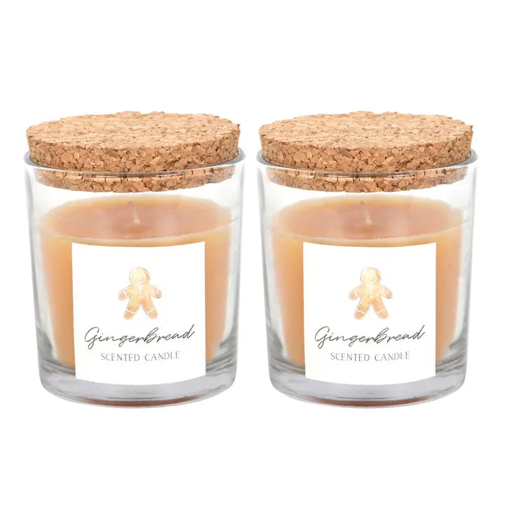 | Set of 2 Christmas Gingerbread House Lidded Candles