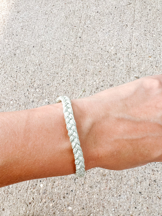 * Solid Mint Braided Bracelet