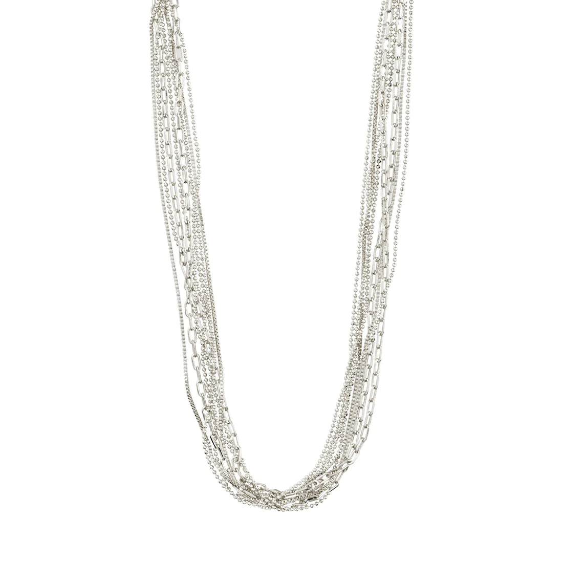 | SILVER LILLY MUTLI CHAIN NECKLACE