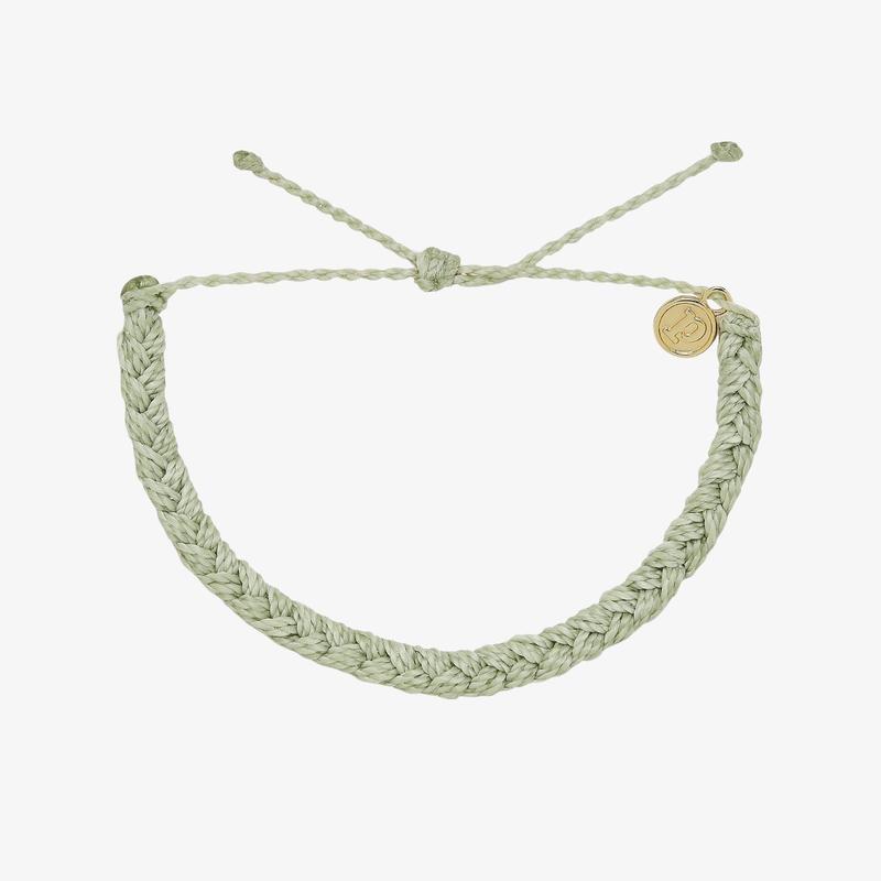 * Solid Mint Braided Bracelet