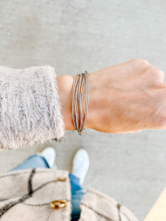 * Bright Solid Silver Bracelet