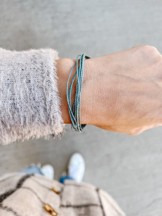 * Bright Solid Smoke Blue Bracelet
