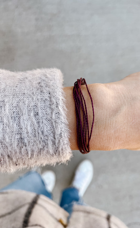 * Bright Solid Burgundy Bracelet
