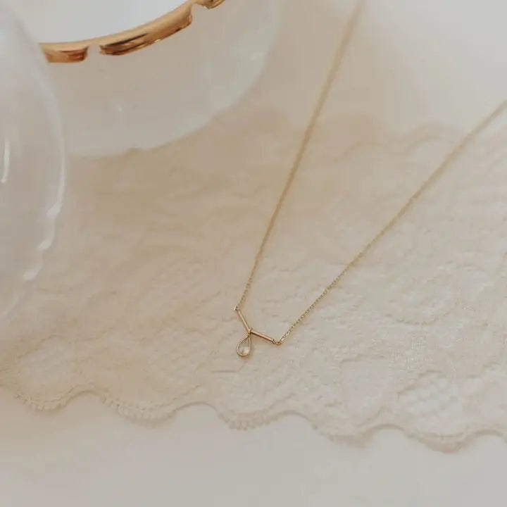 Harper Diamond Teardrop Necklace