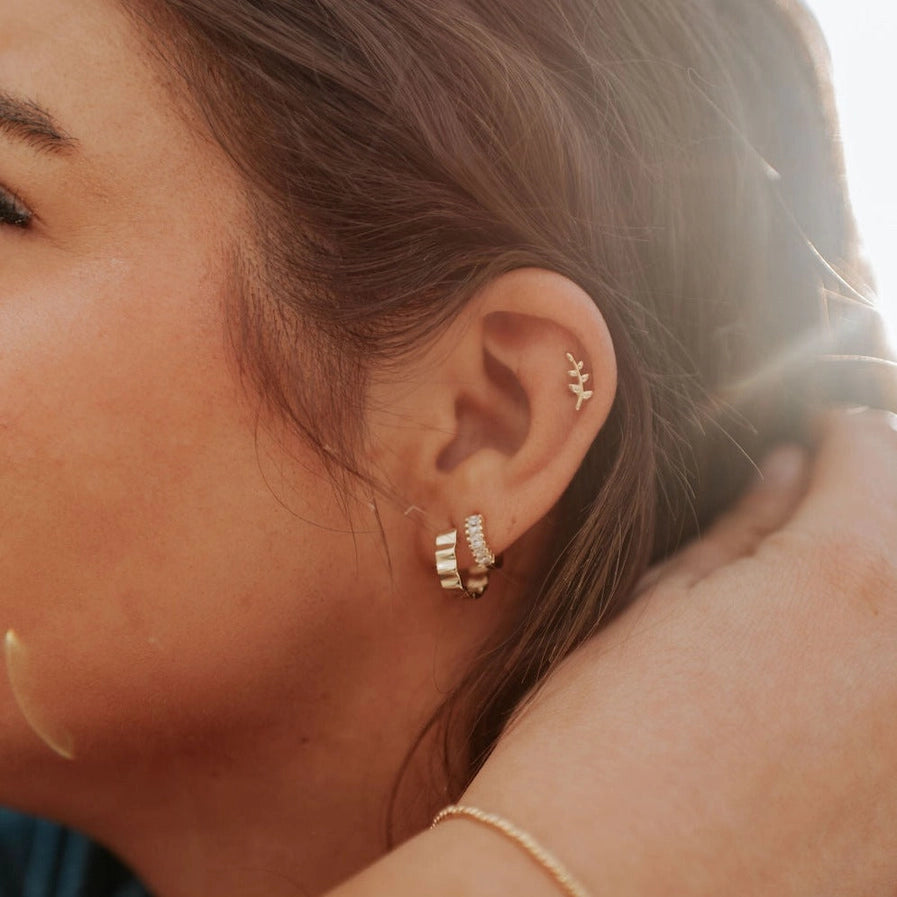 Laurel Gold Leaf Studs