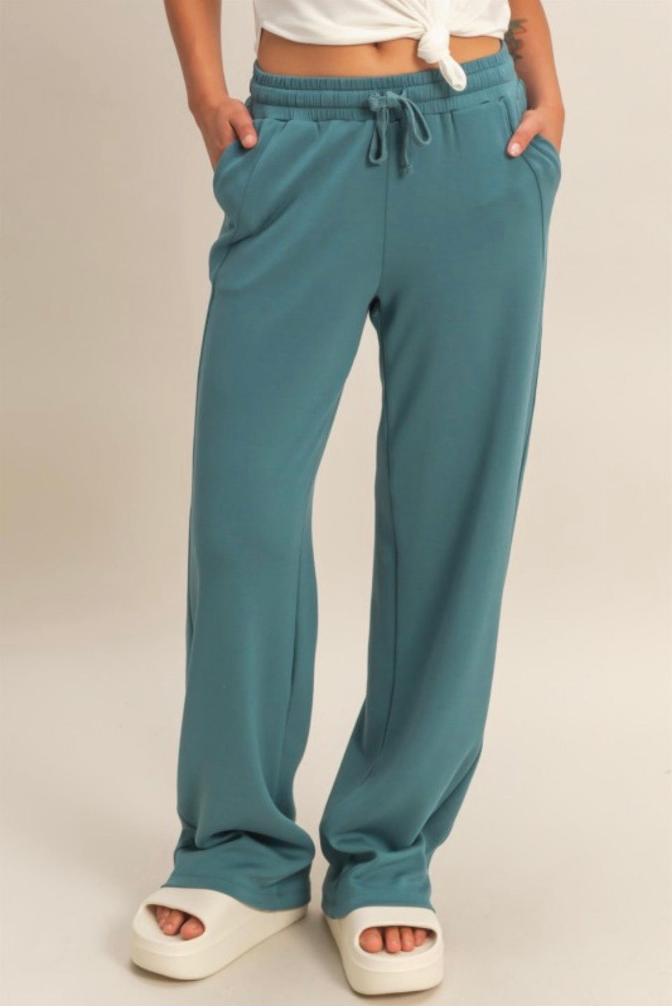 Dark Teal Wide Leg Pants