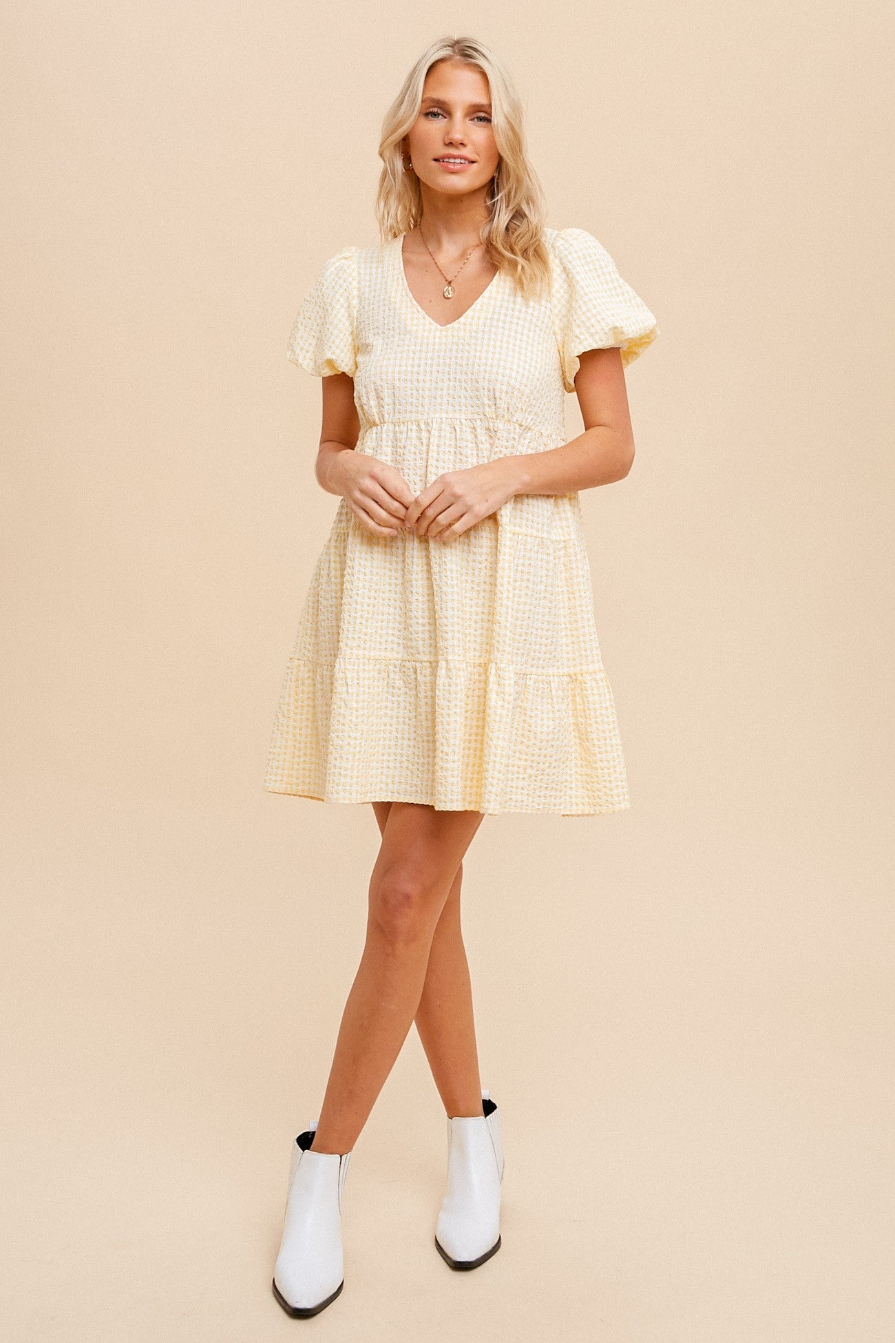 Butter Bubble Tiered Mini Dress