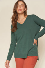 Green High Low Hem Sweater