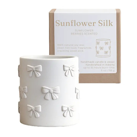 Bow Candle Sunflower Silk Sunflower Berries