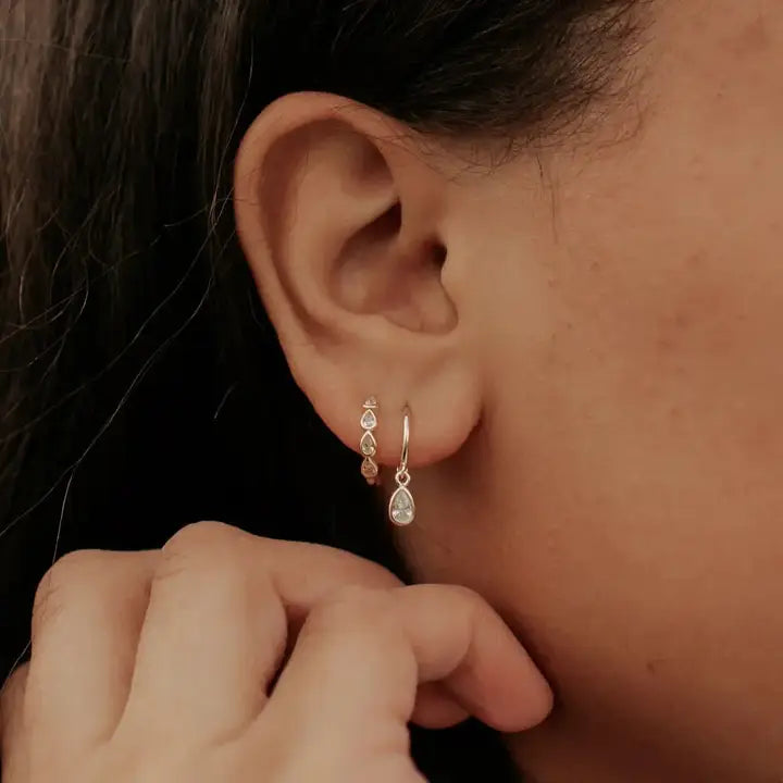 April Raindrop Dangle Hoops