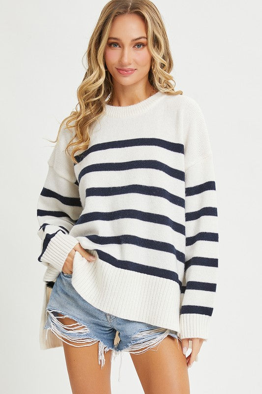 Navy Striped Sweater
