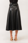 < Aline Faux leather Midi Skirt