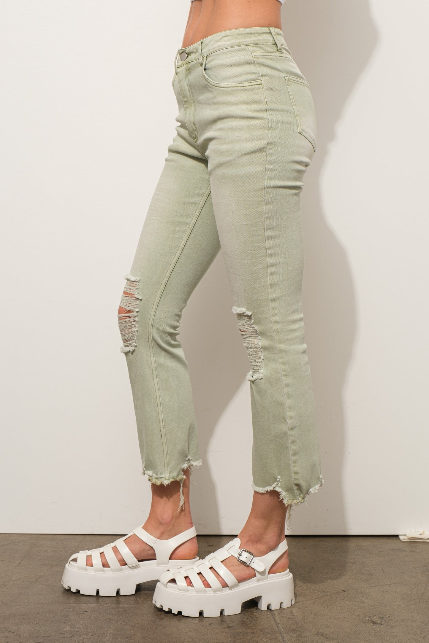 Mint Green Vintage Stretch Jeans