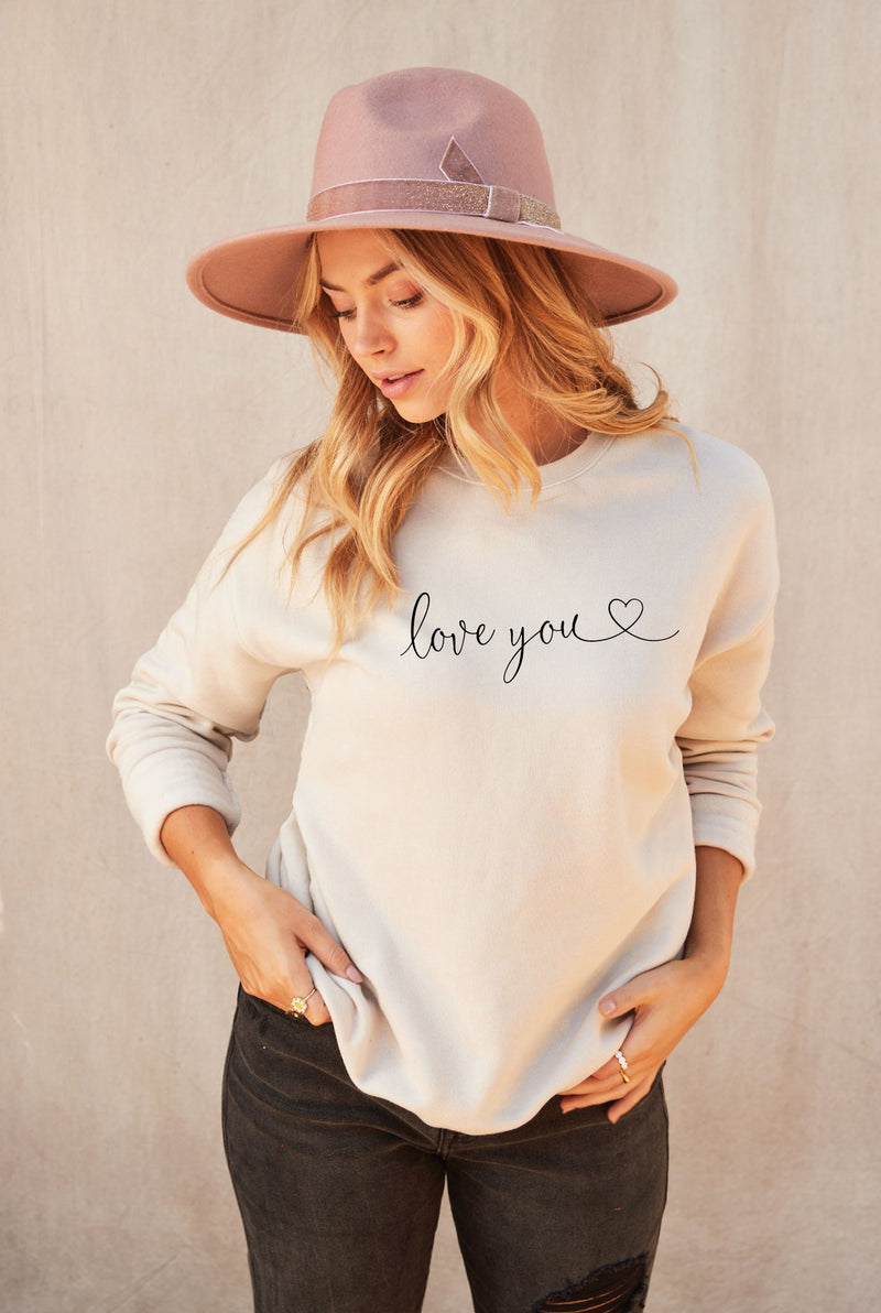 * Love You Graphic Sweatshirt