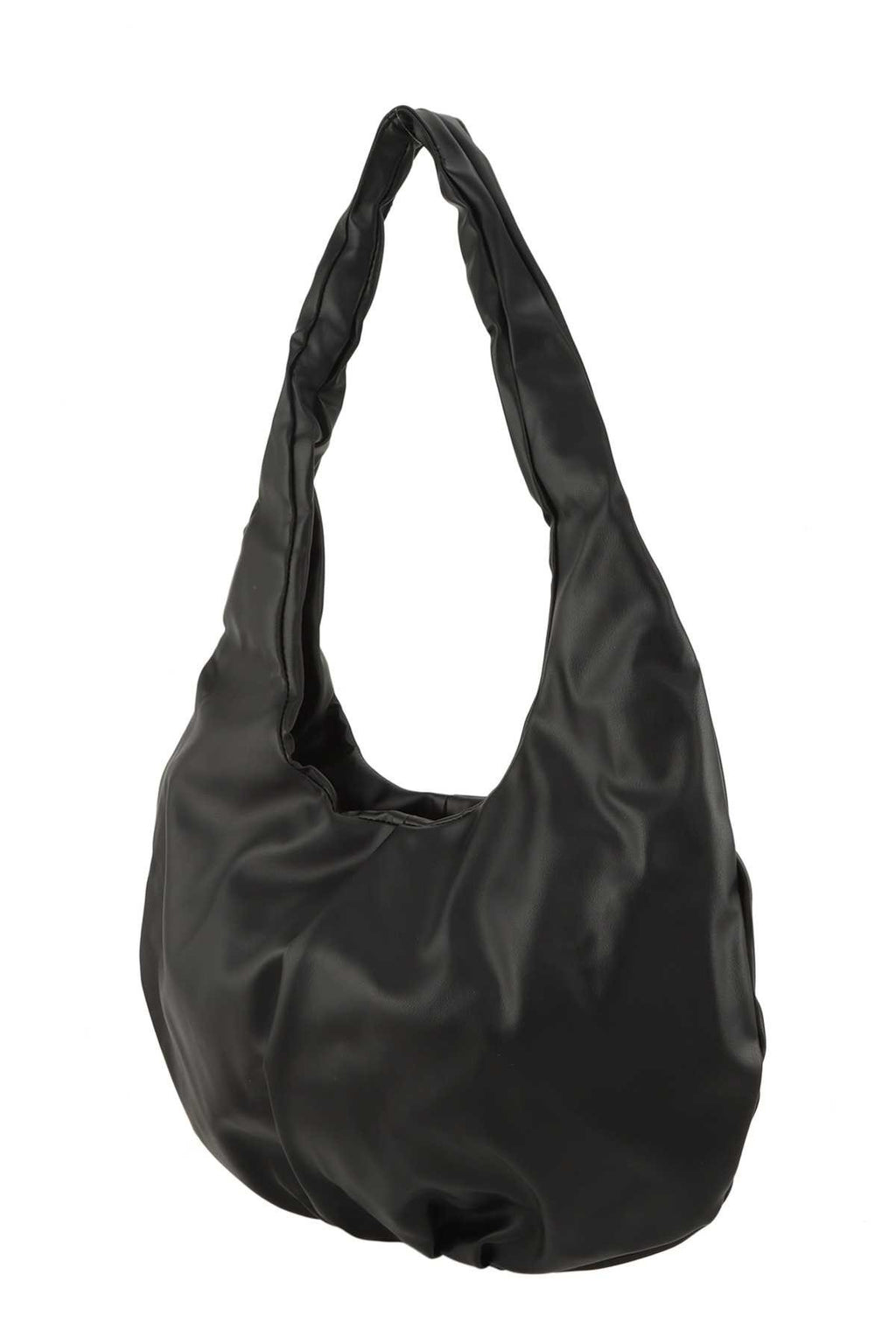 Black Dumpling Shape Shoulder Hobo Bag