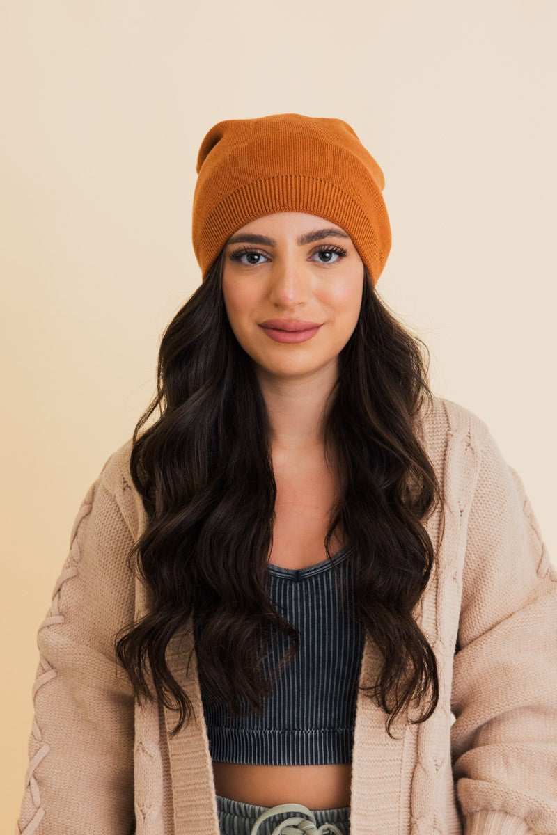 | Rust Warm Knit Slouchy Beanie