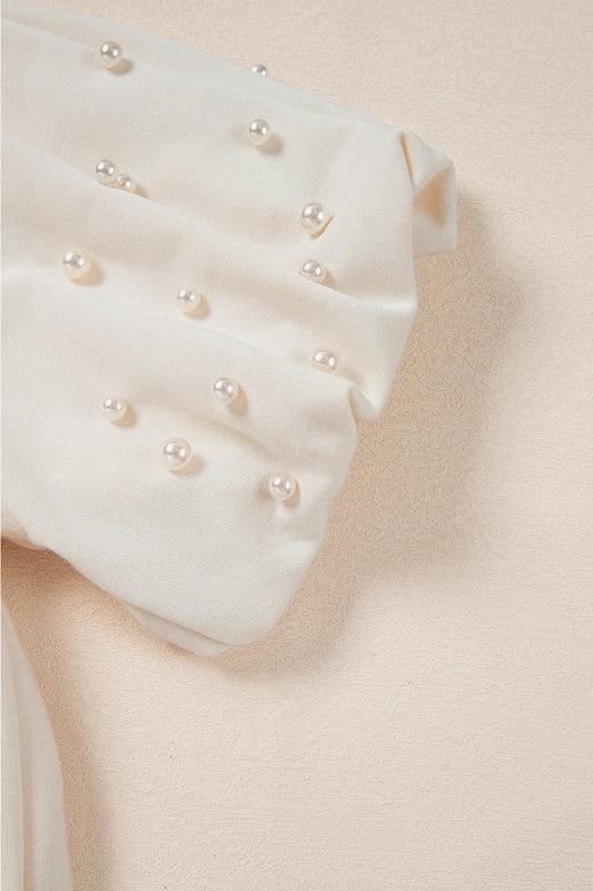 Pearled Puff Top