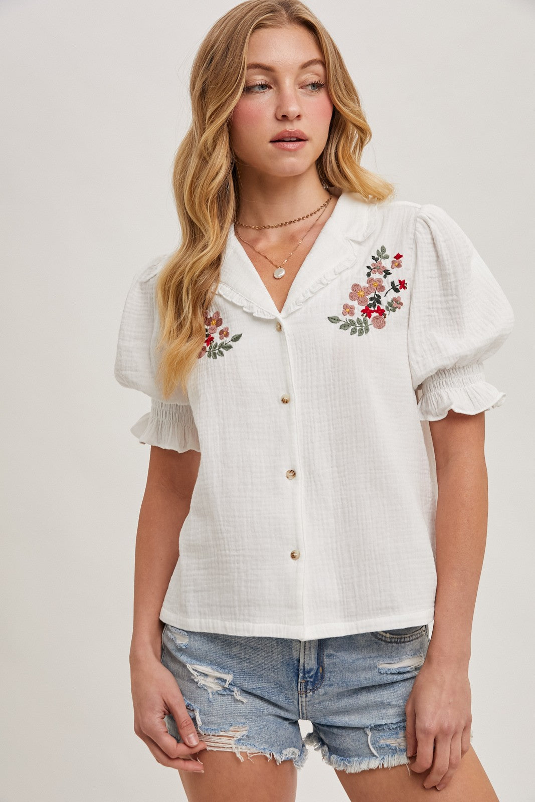 Ivory Embroidered Top