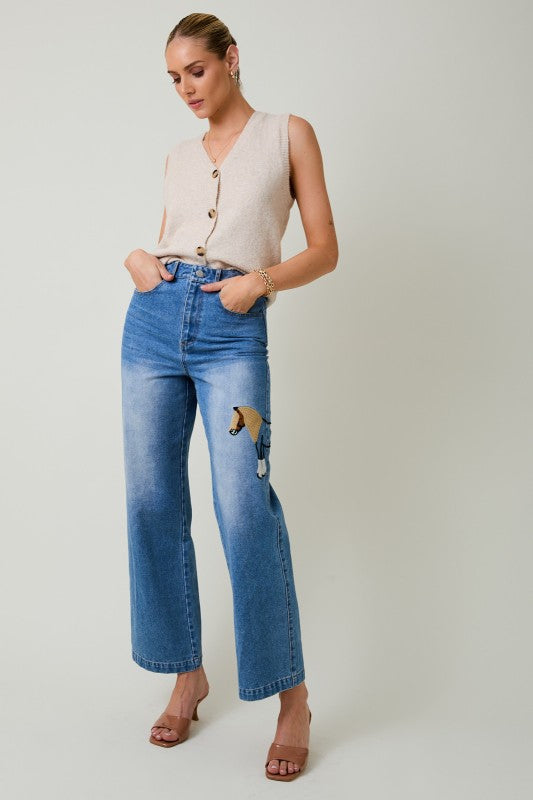 V-neck Button Down Sweater Top