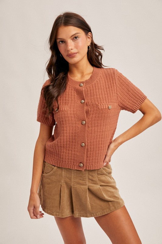 Terracotta Short Sleeve Sweater
