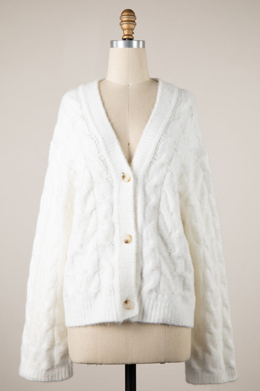 Fuzzy Soft Cozy Knit  Cardigan