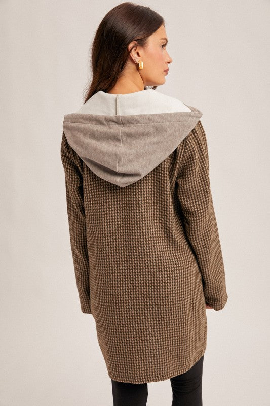 Darker Brown Hoodie  Coat