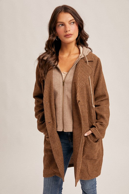 Detachable Hoodie Two-fer Coat